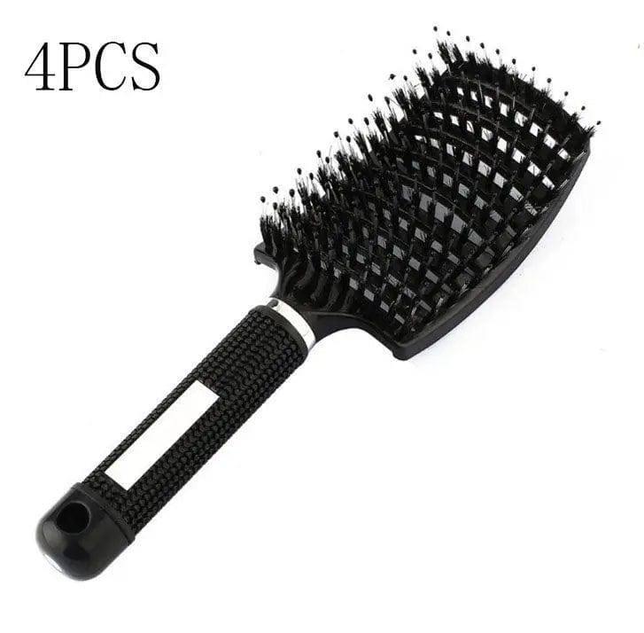 Hairbrush Anti Klit Brushy Haarborstel Women Detangler Hair-Black-64