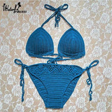 Handmade Crochet Bikini Bikini, Europe and the United-Blue-1