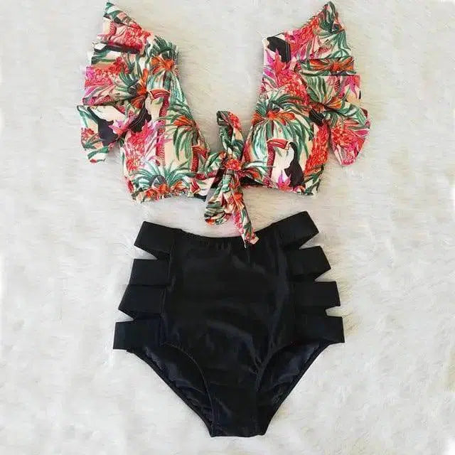 High waist bikini sexy 2-piece set-NA19508D1-22