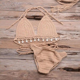 Hollow Shell Top Hand-Woven Bikini Outdoor-2