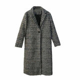 Houndstooth Mid-length Woolen Coat Thick Wool Cloth Korean-Houndstooth-2