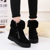 Inner Heightening Snow Boots Women Short Hairy Short Boots-4