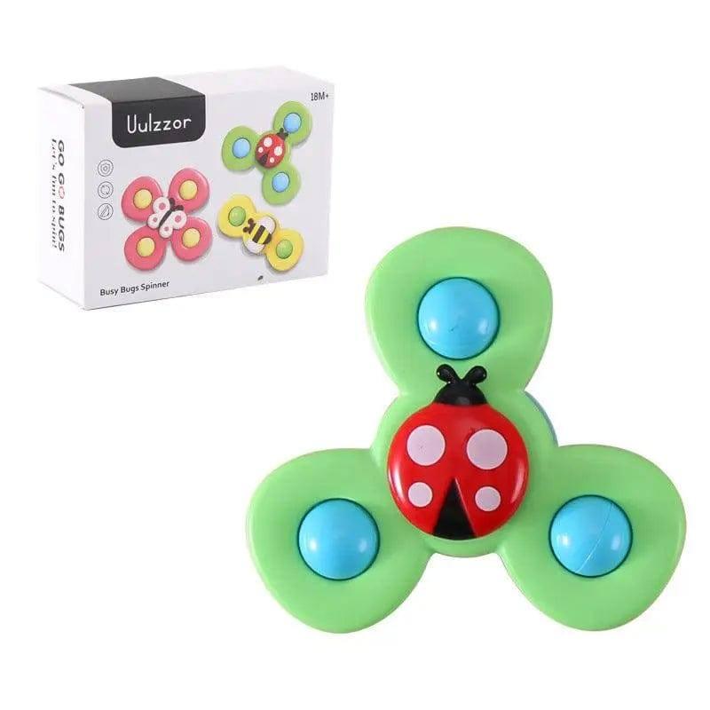 Kids Gyro Insect Sucker Spinner Rattle Bathroom Bath Toys-AGreen-8