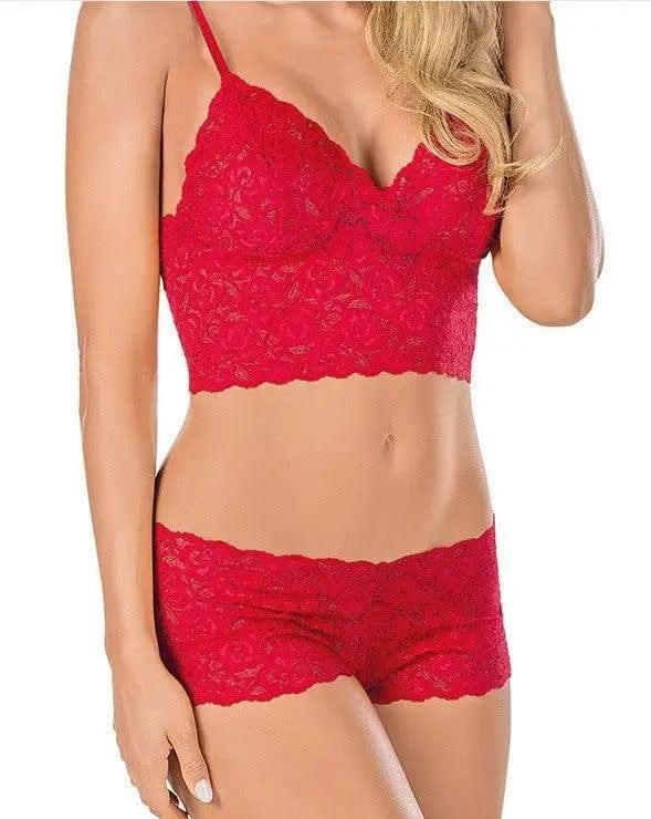 Lace lingerie-Red-4