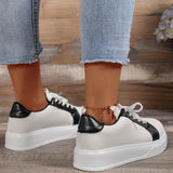 New Lace-up Flats Women Walking Sports Skateboard Shoes Retro Fashion Casual Sneakers-3