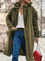 Lamb wool coat autumn and winter women-ArmyGreen-3