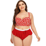 Large Plus Size Swimwear Female Push Up Bikini With Wave-3