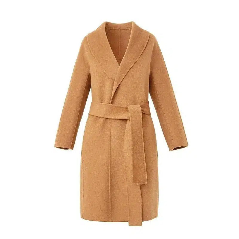 Long woolen coat-Camel-5