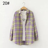 LOVEMI - Lovemi - Autumn Ten-Color Plaid Shirt Women'S Long-Sleeved