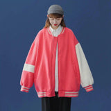 Baseball Uniform Women Original Niche Design Sense Sweater-Pink-4