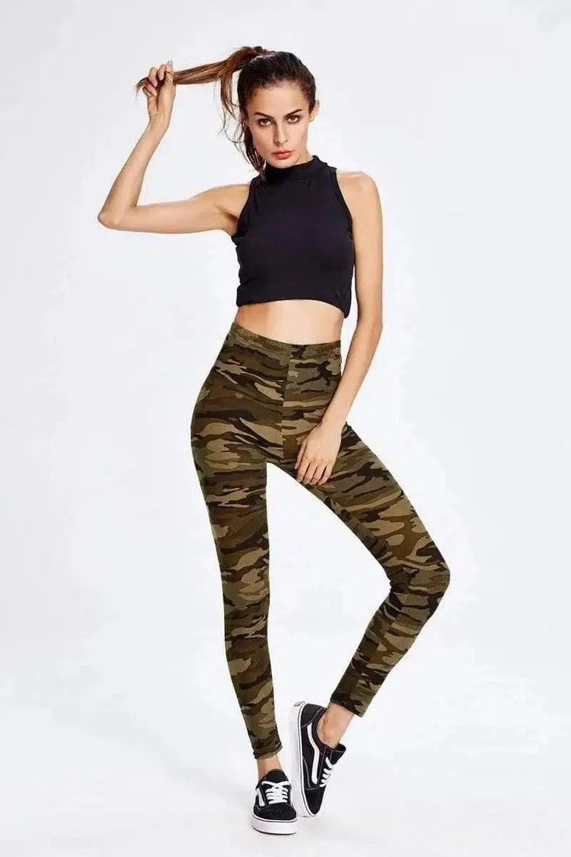 LOVEMI - Lovemi - Camouflage Slim Stretch Tight Yoga Pants Pencil