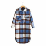 LOVEMI - Lovemi - Contrasting Plaid Casual Fashion Simple Long