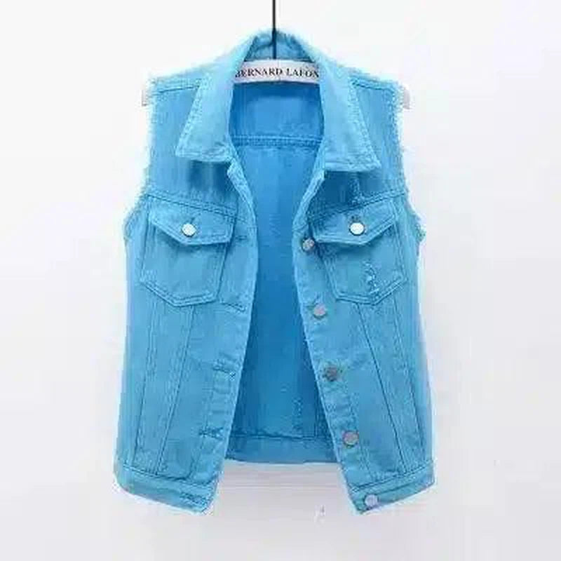 LOVEMI - Lovemi - Denim Vest Women Short Spring And Summer Slim