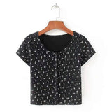 LOVEMI - Lovemi - European And American Style Short Slim Round Neck