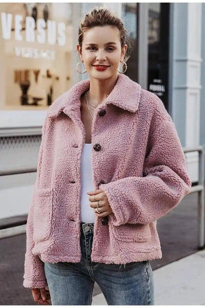 Fashion fur coat-Pink-2