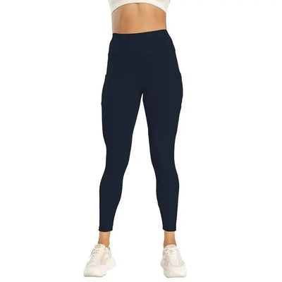 Fashion Stitching High Waist Yoga Pants-Navy Blue-6