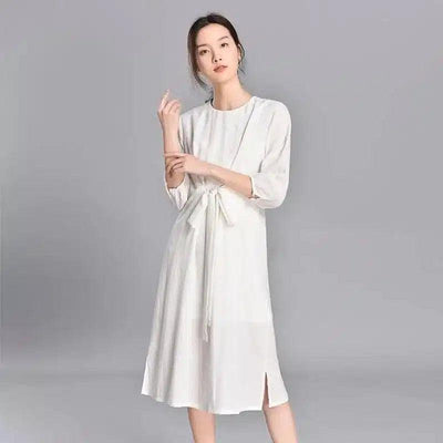 Good Side Of Thing Midi Dress-White-4