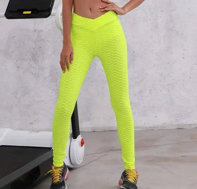 Hips, thin leggings, yoga pants-Fluorescent green-2