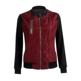 Solid color fashion zipped-Wine red-2