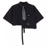 Short-Sleeve Shirt with Tie for Boys-SHORT sleeve-1