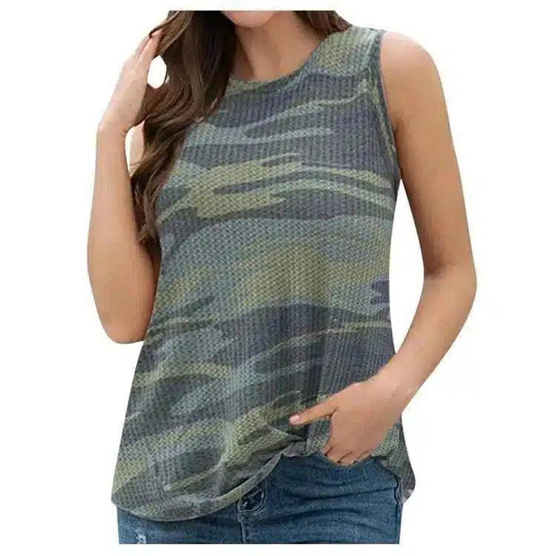 LOVEMI - Lovemi - Knotted pullover camouflage T-shirt