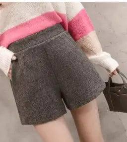 Korean version of high waist woolen shorts autumn and winter-2XL-17