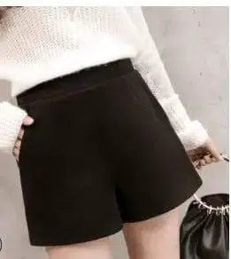 Korean version of high waist woolen shorts autumn and winter-M-21