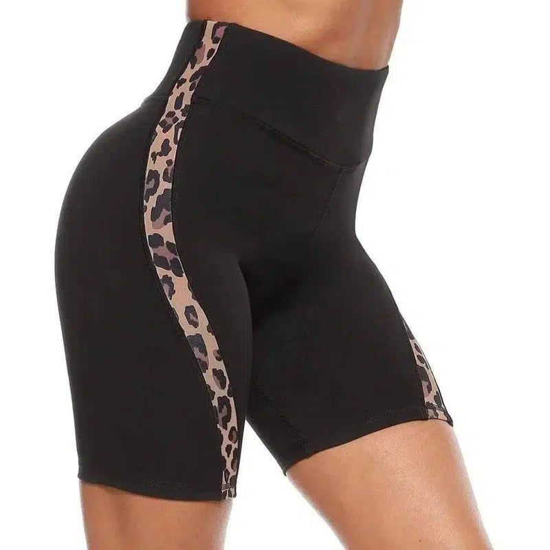 LOVEMI - Lovemi - Leopard Stitching Yoga Pants Leggings Shorts Women