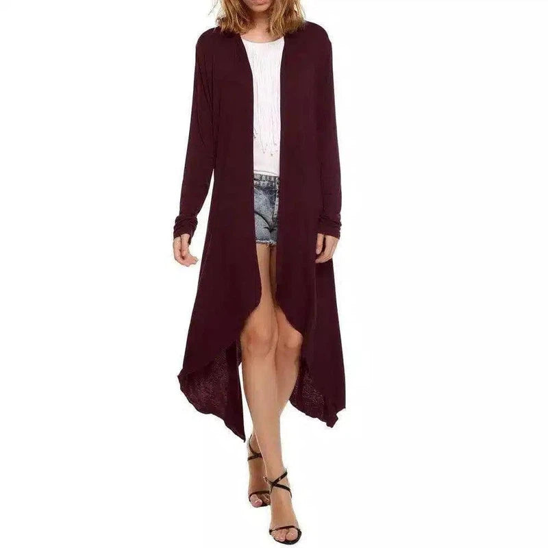 LOVEMI - Lovemi - Long Sleeve Trench Coat Knit Long Cardigan