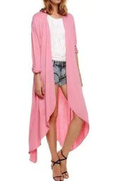 LOVEMI - Lovemi - Long Sleeve Trench Coat Knit Long Cardigan