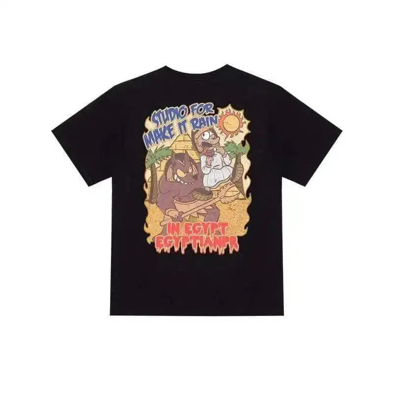 Graphic Tee with Cartoon Design for Casual Wear-1