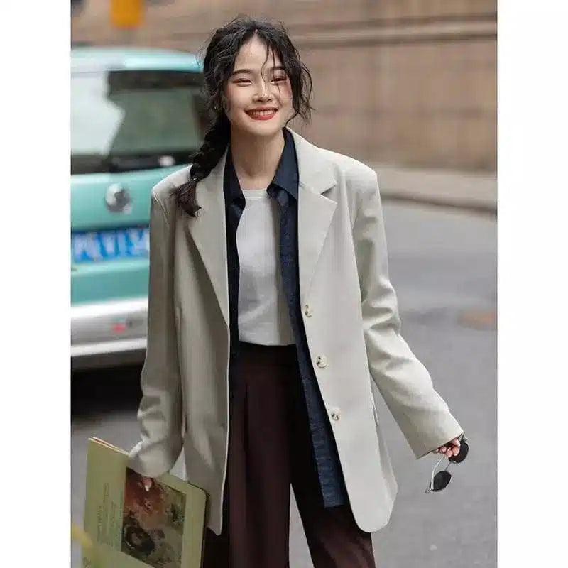 LOVEMI - Lovemi - Senior Sense Gray Casual Suit Jacket Women