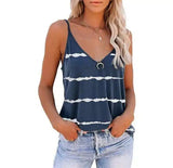 LOVEMI - Lovemi - Sexy Sleeveless Camisole V-neck Stripe Print