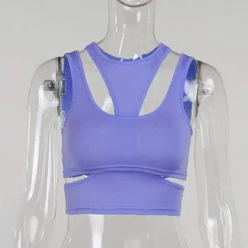 LOVEMI - Lovemi - Sexy Sleeveless Hollow Front And Back Sports Vest