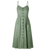 LOVEMI - Lovemi - Sexy Suspender Button Pocket Halter Dress