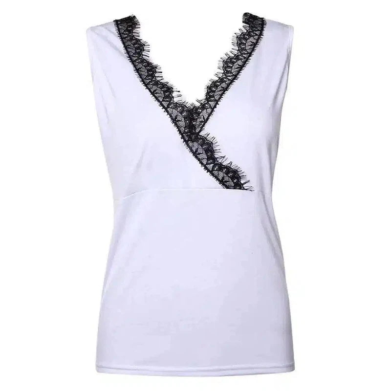 LOVEMI - Lovemi - Sleeveless Lace Stitching Women's Vest