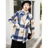 LOVEMI - Lovemi - Small Mid-length Plaid Cashmere Woolen Coat