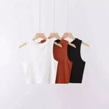 LOVEMI - Lovemi - Solid Color Sleeveless Bottoming Vest Top