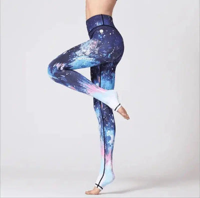 Star gradient yoga pants for girls-Deep sea star-3