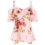 LOVEMI - Lovemi - Strapless floral chiffon shirt