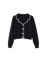 LOVEMI - Lovemi - Temperament Xiaoxiang Black Knitted Cardigan Women