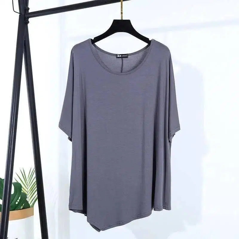 Wild T-shirt in irregular top-Grey-6