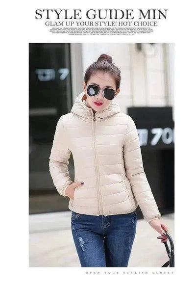 Winter coat with padded cotton hood-WHITE-8