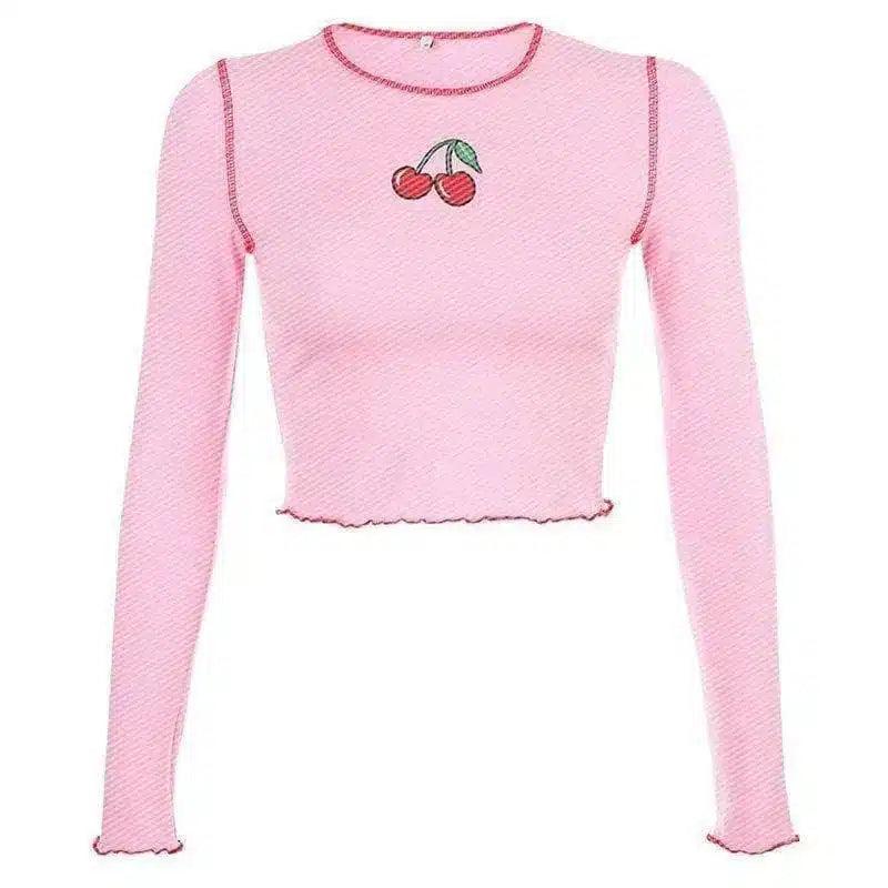 LOVEMI - Lovemi - Women's Cherry Cute Fungus Long Sleeve T-Shirt