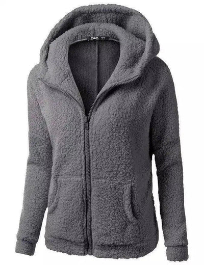 Women's Fashion Jacket Hooded Sweater Sweater-Dark Grey-4