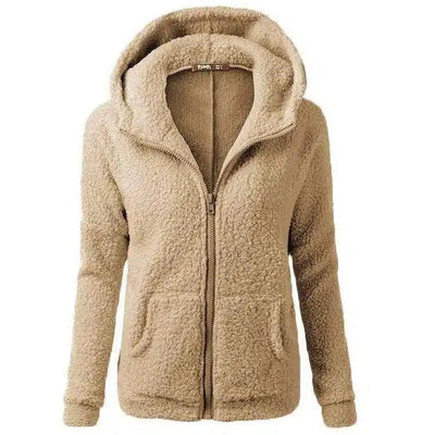 Women's Fashion Jacket Hooded Sweater Sweater-Khaki-6