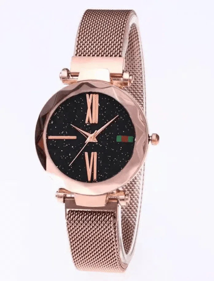 Luxury Women Watches Ladies Clock Magnet Buckle Starry Diamond Geometric Surface Quartz Wristwatch-11