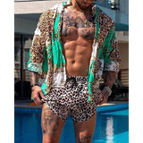 Men's Hawaiian Beach Casual Fashion Two-Piece Suit-Picture Color-1