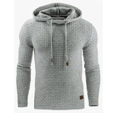 Men's Jacquard Sweater Long-sleeved Hoodie Warm Color Hooded-Light Grey-11