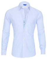 Men's Shirt Zipper Shirt Hidden Fake Button-Light Blue-4